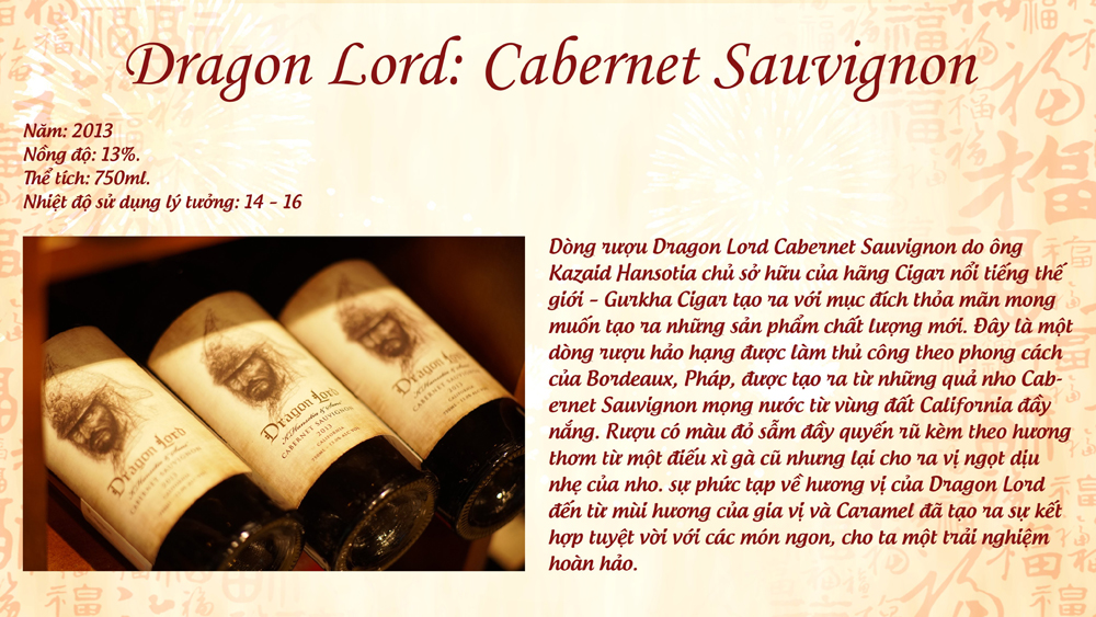 VANG MỸ DRAGON LORD CABERNET SAUVIGNON